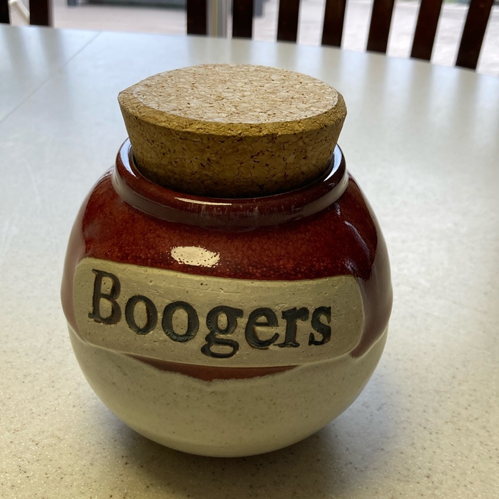 Stoneware Glazed “Boogers” 😁 Jar - Excellent Condition